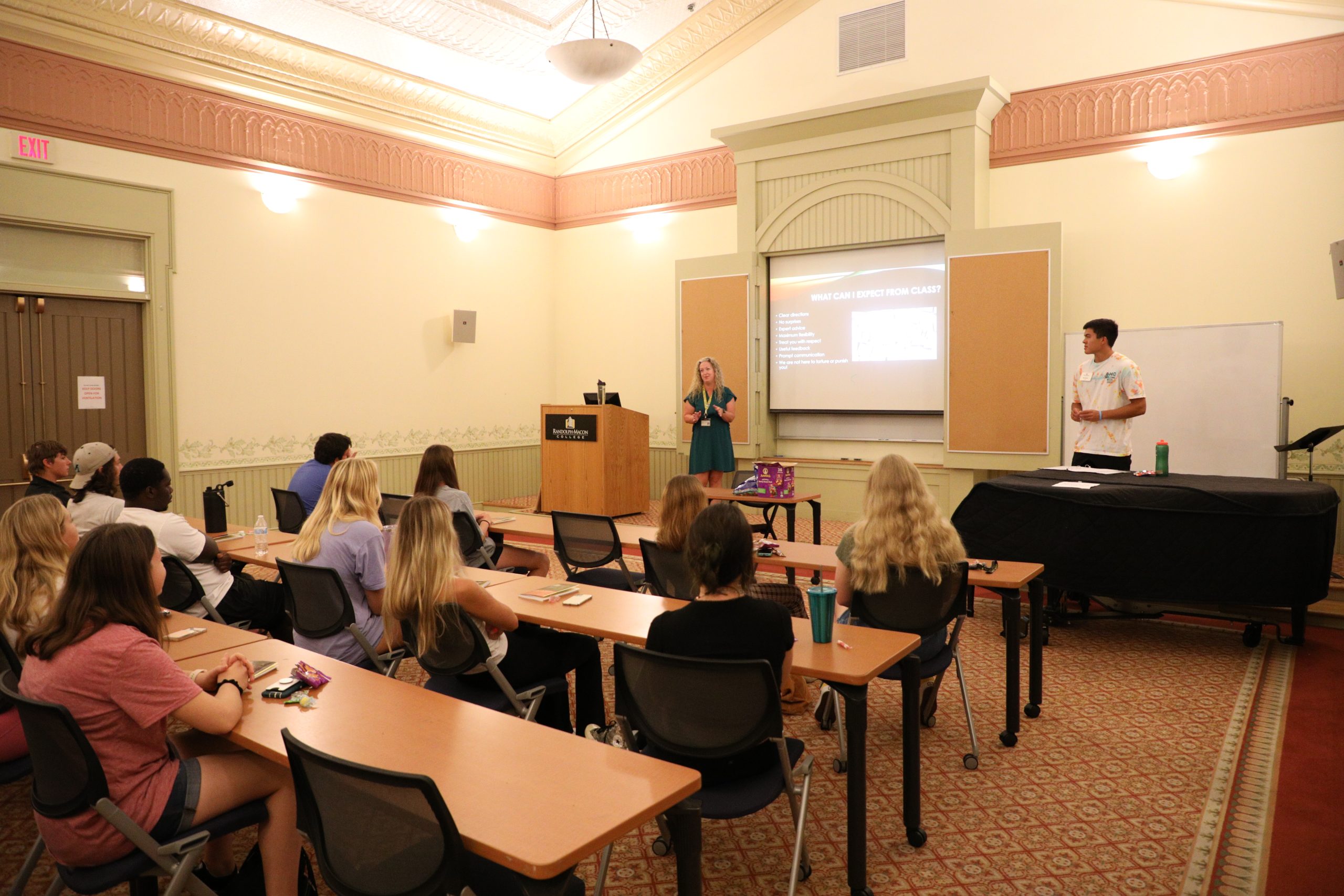 A Yellow Jacket Success strategies (YJSS) class meets in Old Chapel.